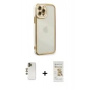 MARSİLYAN™- iPhone 12 Pro Max Kılıf Çekirdek Klasik Serisi - Siyah Mat Seramik Nano Ekran Koruyucu + Shine Kamera Lens - GD