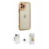 MARSİLYAN™- iPhone 12 Pro Max Kılıf Çekirdek Klasik Serisi - Siyah Mat Seramik Nano Ekran Koruyucu + Shine Kamera Lens - GD