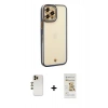 MARSİLYAN™- iPhone 12 Pro Max Kılıf Çekirdek Klasik Serisi - Siyah Mat Seramik Nano Ekran Koruyucu + Shine Kamera Lens - GD