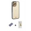 MARSİLYAN™- iPhone 12 Pro Max Kılıf Çekirdek Klasik Serisi - Siyah Mat Seramik Nano Ekran Koruyucu + Metal Kamera Lens Koruma Cam - GD