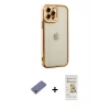 MARSİLYAN™- iPhone 12 Pro Max Kılıf Çekirdek Klasik Serisi - Siyah Mat Seramik Nano Ekran Koruyucu + Metal Kamera Lens Koruma Cam - GD