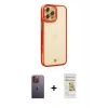 MARSİLYAN™- iPhone 12 Pro Max Kılıf Çekirdek Klasik Serisi - Siyah Mat Seramik Nano Ekran Koruyucu + Neon Fosforlu Kamera Lens - SI