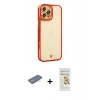 MARSİLYAN™- iPhone 12 Pro Max Kılıf Çekirdek Klasik Serisi - Siyah Mat Seramik Nano Ekran Koruyucu + Renkli Kamera Lens Koruma Cam - YL