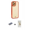 MARSİLYAN™- iPhone 12 Pro Max Kılıf Çekirdek Klasik Serisi - Siyah Mat Seramik Nano Ekran Koruyucu + Renkli Kamera Lens Koruma Cam - SI