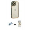 MARSİLYAN™- iPhone 12 Pro Max Kılıf Çekirdek Klasik Serisi - Siyah Mat Seramik Nano Ekran Koruyucu + Shine Kamera Lens Koruma Cam - MI