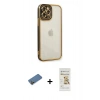 MARSİLYAN™- iPhone 12 Pro Max Kılıf Çekirdek Klasik Serisi - Siyah Mat Seramik Nano Ekran Koruyucu + Shine Kamera Lens Koruma Cam - GD