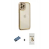 MARSİLYAN™- iPhone 12 Pro Max Kılıf Çekirdek Klasik Serisi - Siyah Mat Seramik Nano Ekran Koruyucu + Shine Kamera Lens Koruma Cam - GD