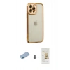 MARSİLYAN™- iPhone 12 Pro Max Kılıf Çekirdek Klasik Serisi - Siyah Mat Seramik Nano Ekran Koruyucu + Shine Kamera Lens Koruma Cam - MI