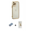 MARSİLYAN™- iPhone 12 Pro Max Kılıf Çekirdek Klasik Serisi - Siyah Mat Seramik Nano Ekran Koruyucu + Shine Kamera Lens Koruma Cam - PE