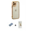 MARSİLYAN™- iPhone 12 Pro Max Kılıf Çekirdek Klasik Serisi - Siyah Mat Seramik Nano Ekran Koruyucu + Shine Kamera Lens Koruma Cam - GS