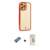MARSİLYAN™- iPhone 12 Pro Max Kılıf Çekirdek Klasik Serisi - Siyah Mat Seramik Nano Ekran Koruyucu + Siyah Shine Kamera Lens Koruma Cam
