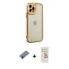 MARSİLYAN™- iPhone 12 Pro Max Kılıf Çekirdek Klasik Serisi - Siyah Mat Seramik Nano Ekran Koruyucu + Siyah Shine Kamera Lens Koruma Cam