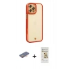MARSİLYAN™- iPhone 12 Pro Max Kılıf Çekirdek Klasik Serisi - Siyah Mat Seramik Nano Ekran Koruyucu + Renkli Kamera Lens Koruma Cam - TU