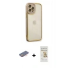 MARSİLYAN™- iPhone 12 Pro Max Kılıf Çekirdek Klasik Serisi - Siyah Mat Seramik Nano Ekran Koruyucu + Renkli Kamera Lens Koruma Cam - TU