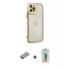 MARSİLYAN™- iPhone 12 Pro Max Kılıf Çekirdek Klasik Serisi - Siyah Polymer Nano Ekran Koruyucu + Shine Kamera Lens Koruma Cam - SABE