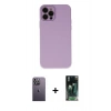 MARSİLYAN™- iPhone 12 Pro Max Kılıf Çekirdek Modern Serisi - Şeffaf 360 Full Body Arka Koruyucu + Neon Fosforlu Kamera Lens - BZ