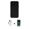 MARSİLYAN™- iPhone 12 Pro Max Kılıf Çekirdek Modern Serisi - Şeffaf 360 Full Body Arka Koruyucu + Shine Kamera Lens - LT