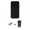 MARSİLYAN™- iPhone 12 Pro Max Kılıf Çekirdek Modern Serisi - Şeffaf 360 Full Body Arka Koruyucu + Sierra Blue Shine Kamera Lens Koruma Cam