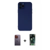 MARSİLYAN™- iPhone 12 Pro Max Kılıf Çekirdek Modern Serisi - Şeffaf 360 Full Body Arka Koruyucu + Neon Fosforlu Kamera Lens - TU