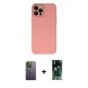 MARSİLYAN™- iPhone 12 Pro Max Kılıf Çekirdek Modern Serisi - Şeffaf 360 Full Body Arka Koruyucu + Neon Fosforlu Kamera Lens - YL