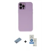 MARSİLYAN™- iPhone 12 Pro Max Kılıf Çekirdek Modern Serisi - Şeffaf Royal Nano Ekran Koruyucu + Gümüş Shine Kamera Lens Koruma Cam