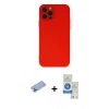 MARSİLYAN™- iPhone 12 Pro Max Kılıf Çekirdek Modern Serisi - Şeffaf Royal Nano Ekran Koruyucu + Mavi Shine Kamera Lens Koruma Cam