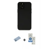 MARSİLYAN™- iPhone 12 Pro Max Kılıf Çekirdek Modern Serisi - Şeffaf Royal Nano Ekran Koruyucu + Mavi Shine Kamera Lens Koruma Cam