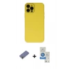 MARSİLYAN™- iPhone 12 Pro Max Kılıf Çekirdek Modern Serisi - Şeffaf Royal Nano Ekran Koruyucu + Metal Kamera Lens Koruma Cam - GD
