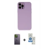 MARSİLYAN™- iPhone 12 Pro Max Kılıf Çekirdek Modern Serisi - Şeffaf Royal Nano Ekran Koruyucu + Neon Fosforlu Kamera Lens - YL