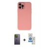 MARSİLYAN™- iPhone 12 Pro Max Kılıf Çekirdek Modern Serisi - Şeffaf Royal Nano Ekran Koruyucu + Neon Fosforlu Kamera Lens - YL