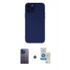 MARSİLYAN™- iPhone 12 Pro Max Kılıf Çekirdek Modern Serisi - Şeffaf Royal Nano Ekran Koruyucu + Neon Fosforlu Kamera Lens - MI