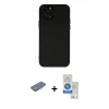 MARSİLYAN™- iPhone 12 Pro Max Kılıf Çekirdek Modern Serisi - Şeffaf Royal Nano Ekran Koruyucu + Renkli Kamera Lens Koruma Cam - PE