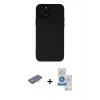 MARSİLYAN™- iPhone 12 Pro Max Kılıf Çekirdek Modern Serisi - Şeffaf Royal Nano Ekran Koruyucu + Renkli Kamera Lens Koruma Cam - TU