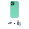 MARSİLYAN™- iPhone 12 Pro Max Kılıf Çekirdek Modern Serisi - Şeffaf Royal Nano Ekran Koruyucu + Renkli Kamera Lens Koruma Cam - PE