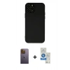 MARSİLYAN™- iPhone 12 Pro Max Kılıf Çekirdek Modern Serisi - Şeffaf Royal Nano Ekran Koruyucu + Neon Fosforlu Kamera Lens - SI