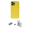 MARSİLYAN™- iPhone 12 Pro Max Kılıf Çekirdek Modern Serisi - Şeffaf Royal Nano Ekran Koruyucu + Renkli Kamera Lens Koruma Cam - SI