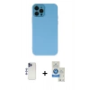 MARSİLYAN™- iPhone 12 Pro Max Kılıf Çekirdek Modern Serisi - Şeffaf Royal Nano Ekran Koruyucu + Shine Kamera Lens - LT