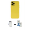 MARSİLYAN™- iPhone 12 Pro Max Kılıf Çekirdek Modern Serisi - Şeffaf Royal Nano Ekran Koruyucu + Shine Kamera Lens - LT