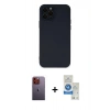 MARSİLYAN™- iPhone 12 Pro Max Kılıf Çekirdek Modern Serisi - Şeffaf Royal Nano Ekran Koruyucu + Neon Fosforlu Kamera Lens - TU