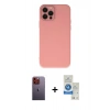 MARSİLYAN™- iPhone 12 Pro Max Kılıf Çekirdek Modern Serisi - Şeffaf Royal Nano Ekran Koruyucu + Neon Fosforlu Kamera Lens - TU