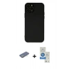 MARSİLYAN™- iPhone 12 Pro Max Kılıf Çekirdek Modern Serisi - Şeffaf Royal Nano Ekran Koruyucu + Renkli Kamera Lens Koruma Cam - YL