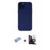 MARSİLYAN™- iPhone 12 Pro Max Kılıf Çekirdek Modern Serisi - Şeffaf Temperli Cam Ekran Koruyucu + Mavi Shine Kamera Lens Koruma Cam