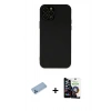 MARSİLYAN™- iPhone 12 Pro Max Kılıf Çekirdek Modern Serisi - Şeffaf Temperli Cam Ekran Koruyucu + Mavi Shine Kamera Lens Koruma Cam