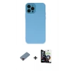 MARSİLYAN™- iPhone 12 Pro Max Kılıf Çekirdek Modern Serisi - Şeffaf Temperli Cam Ekran Koruyucu + Metal Kamera Lens Koruma Cam - KI