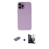 MARSİLYAN™- iPhone 12 Pro Max Kılıf Çekirdek Modern Serisi - Şeffaf Temperli Cam Ekran Koruyucu + Renkli Kamera Lens Koruma Cam - MI