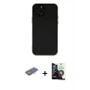 MARSİLYAN™- iPhone 12 Pro Max Kılıf Çekirdek Modern Serisi - Şeffaf Temperli Cam Ekran Koruyucu + Renkli Kamera Lens Koruma Cam - TU