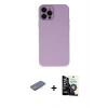 MARSİLYAN™- iPhone 12 Pro Max Kılıf Çekirdek Modern Serisi - Şeffaf Temperli Cam Ekran Koruyucu + Renkli Kamera Lens Koruma Cam - PE