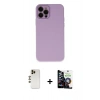 MARSİLYAN™- iPhone 12 Pro Max Kılıf Çekirdek Modern Serisi - Şeffaf Temperli Cam Ekran Koruyucu + Shine Kamera Lens - GD