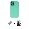 MARSİLYAN™- iPhone 12 Pro Max Kılıf Çekirdek Modern Serisi - Şeffaf Temperli Cam Ekran Koruyucu + Shine Kamera Lens Koruma Cam - GI