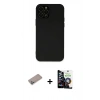MARSİLYAN™- iPhone 12 Pro Max Kılıf Çekirdek Modern Serisi - Şeffaf Temperli Cam Ekran Koruyucu + Shine Kamera Lens Koruma Cam - SABE